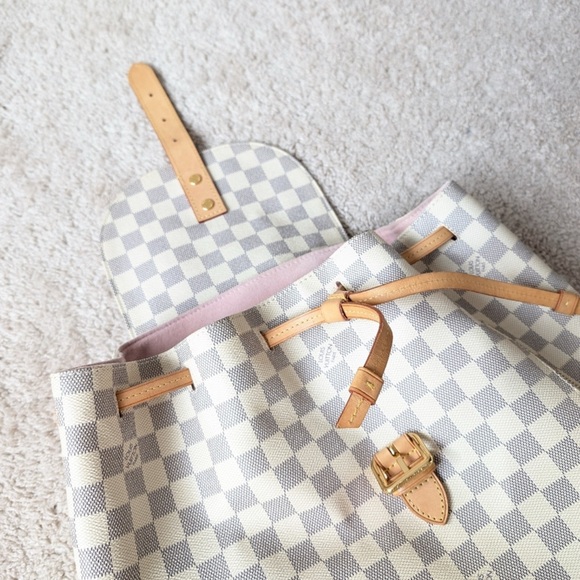 Authentic Louis Vuitton Sperone Damier Azur White Backpack - Picture 4 of 9